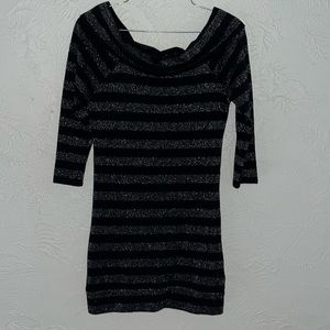 Small light sweater black with silver stripes